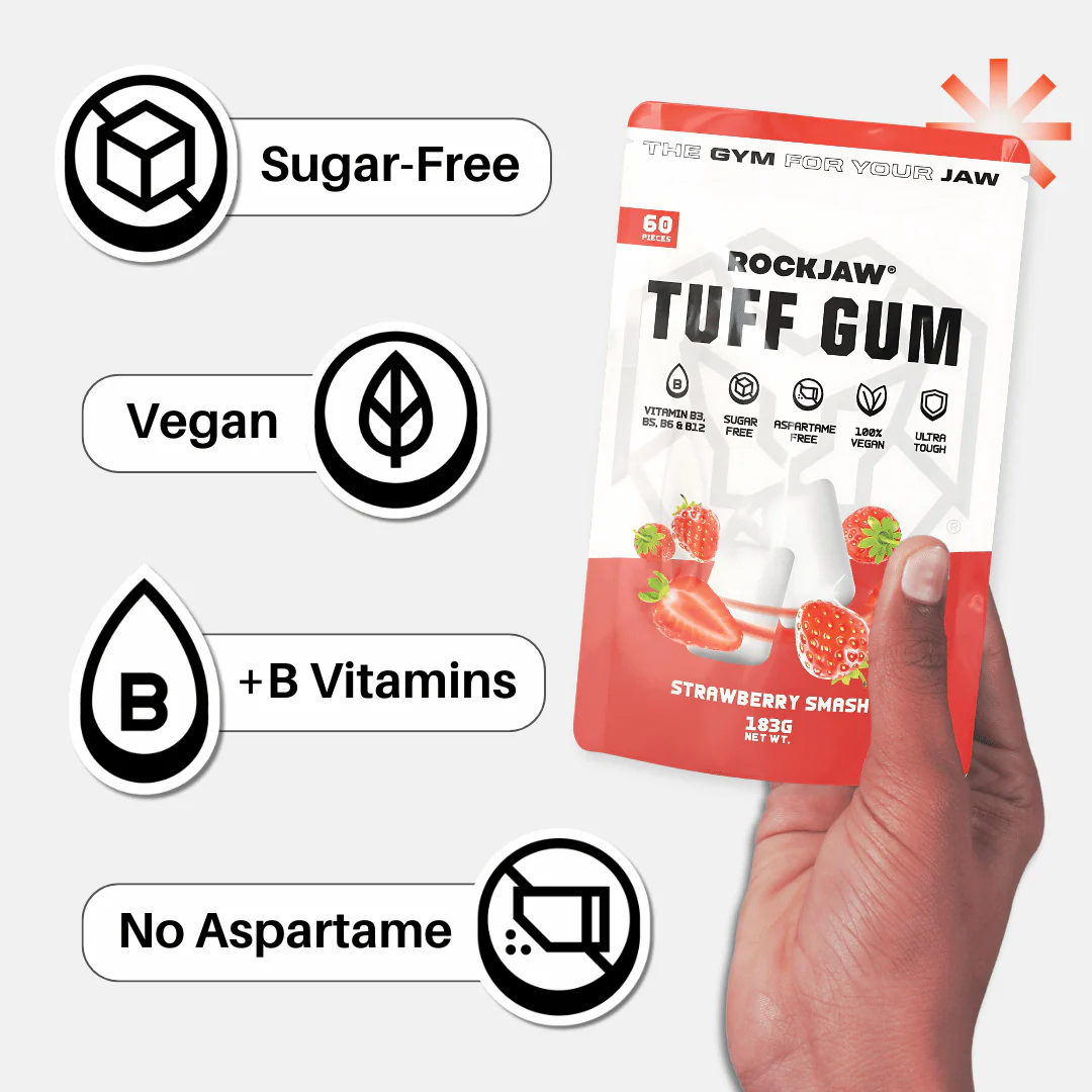 TUFF GUM 2.0 (STIM-FREE) + B VITAMINS | PREMIUM ULTRA-TOUGH JAW GUM - Image 3