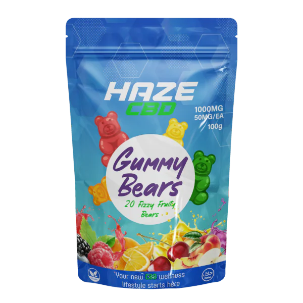 Haze CBD Gummy Bears 1000mg | 50mg CBD Per Gummy